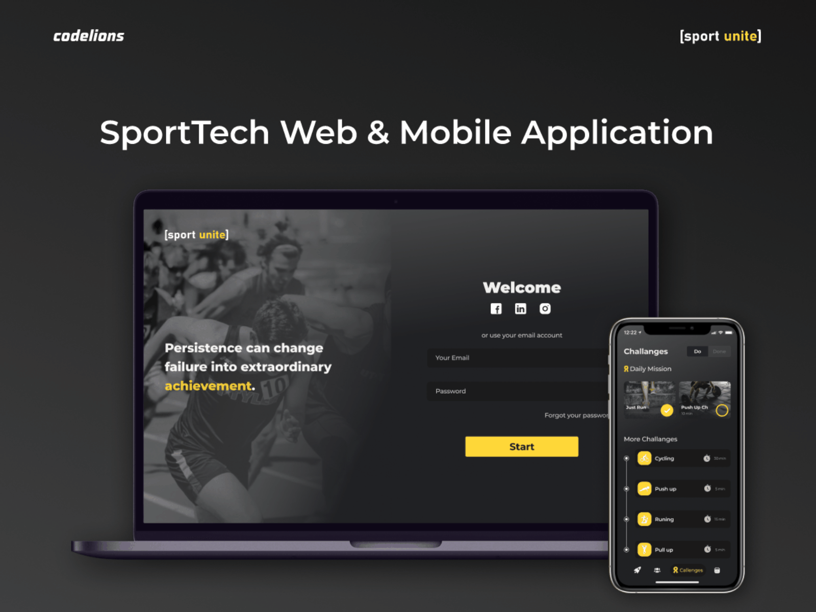 SportTech Web & Mobile application adobe illustrator app design figma ui ux web