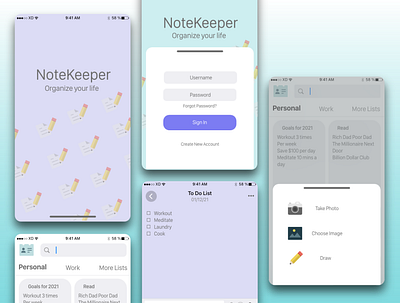 NoteKeeper app design icon minimal mobile ui ui design ux vector