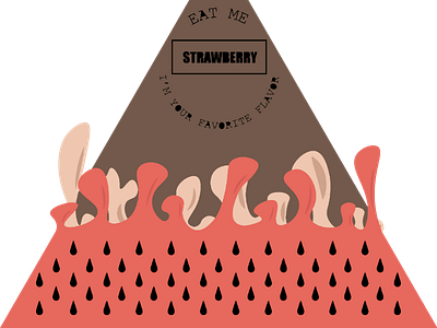 Flipped Cone adobe illustrator cone flipped ice cream logo strawberry