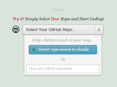 Grant Access access cloud cloud9 drop down github instant