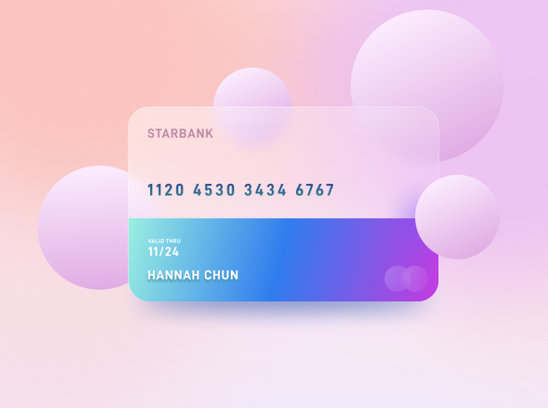 Glassmorphism UI - Credit Card by Hannah Chun on Dribbble