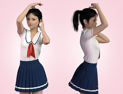 School uniform_1 3d art 3dmodelling cgart clothes design digital fashion digitalart fashion fashion design virtualfashion