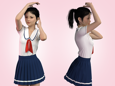 School uniform_1 3d art 3dmodelling cgart clothes design digital fashion digitalart fashion fashion design virtualfashion