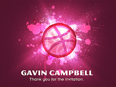 Dribbble Appreciation dribbble invitation lighting paint pink texture thank you tribute uk