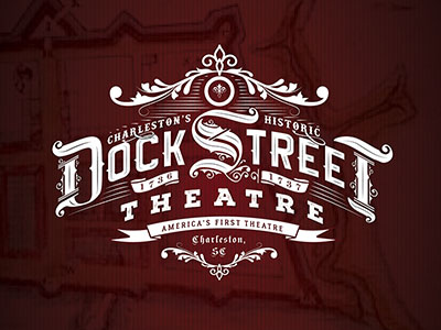 Dock Street Theatre Logo antique logo symbol theatre typeset typography vintage