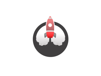 Rocket Design brand circle emblem icon launch logo rocket space symbol