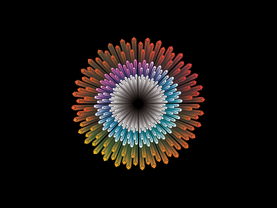 The Depths brand colorful dimensional flower identity logo organic sensor symbol