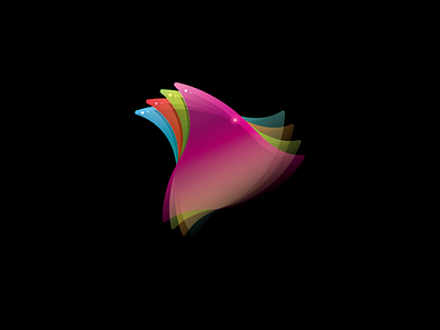 Finz brand colorful dimensional fin identity layers logo opaque reflect sensor shine symbol