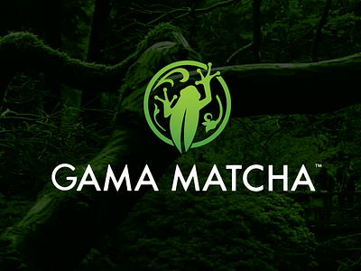 GAMA MATCHA Branding culinary food frog green tea healthy leaf mark matcha organic powder symbol