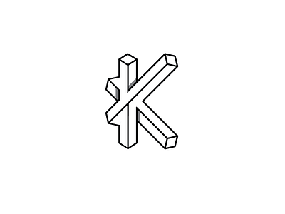 Impossible K concept 3d brand geometric identity impossible logo mark monogram shape symbol