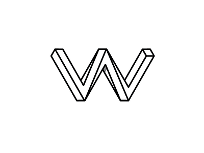 Impossible W Concept 3d brand geometric geometry identity impossible logo mark monogram shape symbol type