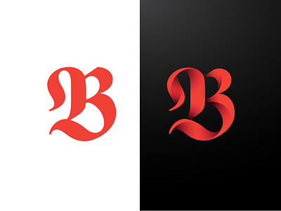 3D Letter B Monogram 3d brand identity logo mark monogram shadows shape symbol type