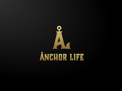 Anchor Life. Logo Design @2019 black brand gold icon logo mark minimal monogram product symbol typography