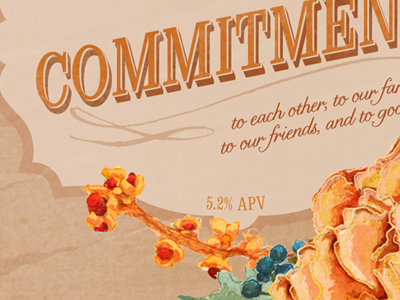Wedding Beer Label Series: Commitment watercolor label beer bittersweet floral