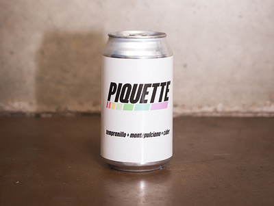 Piquette can label design graphic illustration minimal typography wine winery