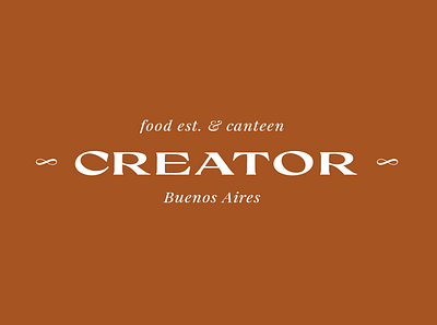 Creator . Restaurant Logo art direction branding design food graphic design logo minimal restaurant type typography