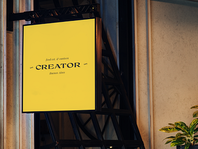 Creator . Restaurant Branding art direction branding design food food and drink graphic design logo minimal restaurant sign signage type typography