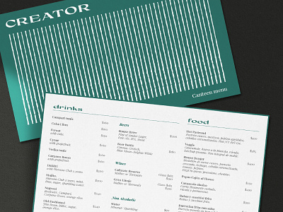 Creator . Restaurant Menu