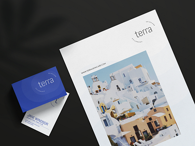 Terra Skincare . stationary art direction branding card design cards cosmetics design graphic design layout logo minimal natural cosmetics skincare stationary stationery design type typography