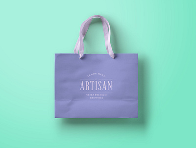 Artisan Brownies Bag bag bakery branding brownie chocolate colorful design graphic design high end logo luxury minimal pastry type typography