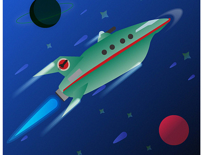 Rocket futurama halloween illustration vector