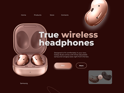 True wireless headphones branding design figma illustration logo tilda typography ui ux vector