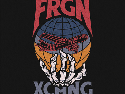 frgn xchng logo apparelbrand artwork badgedesign clothing brand clothingdesign designwork illustration merchandise skull art streetwear