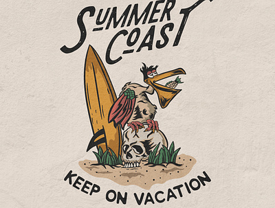 summer coast apparelbrand artwork badgedesign branding clothingdesign designwork illustration merchandise skull art streetwear