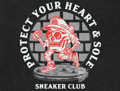 heart and sole apparelbrand artwork badgedesign branding clothingdesign design art designwork designworks illustration skull art