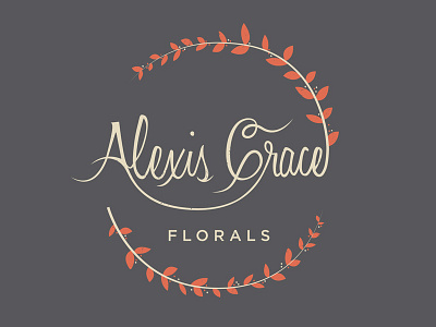 Alexis Grace Florals crest design floral flowers lettering logo typography vector