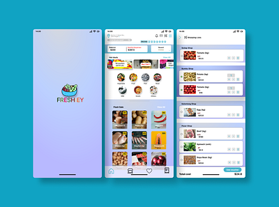 Freshiey App app design figma fish fresh fruit graphic design market meat online shop ui ux vegetable website