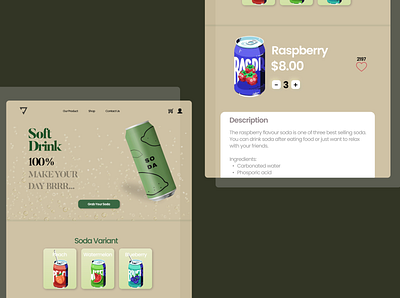 Soft Drink Website branding cola design figma graphic design landing page soda ui uiux website