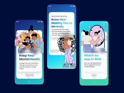Mental Health App app branding design figma graphic design healthy illus illustration mental helath ui ux website