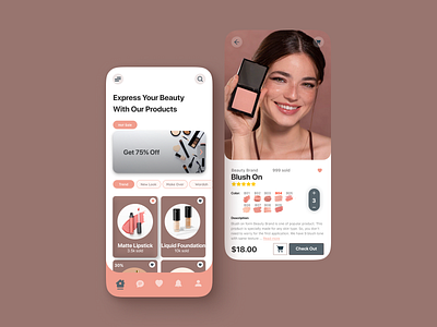 Beauty Shop Application app beauty design figma make up online shop ui ux