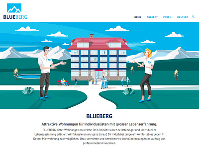 Blueberg (home) apartment elderly health illustration rent residence welfare