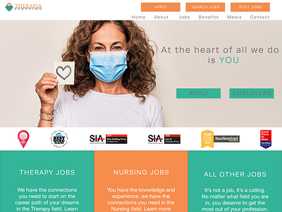 Therapia Staffing UI/UX redesign branding graphicdesign icon illustration ui ux web