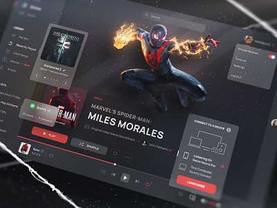 Spotify // Spider-Man: Miles Morales game music app playstation spider man spotify web