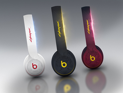 Custom Headphones airpods apple arasaka beats by dre cdprojektred cyberpunk 2077 game music app product design saber
