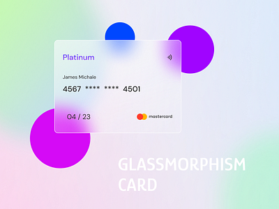 Glassmorphism Card 3d animation branding graphic design logo motion graphics ui