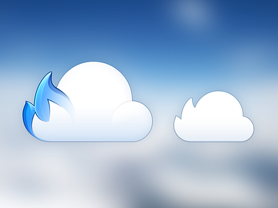 Firecloud Icons blue cloud design fire icon illustration logo sky ui ux