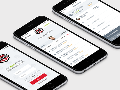 DraftOrPass App design football interface ios iphone lobby login minimalism roster sports ui ux