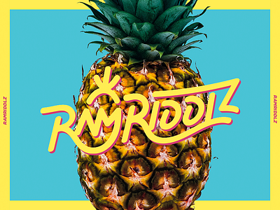 Ramriddlz brand branding calligraphy design identity logo pineapple typeface typography