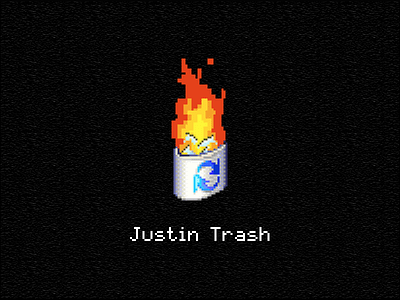 Justin Trash 8bit bin brand fire hat hiphop icon logo mark music trash windows