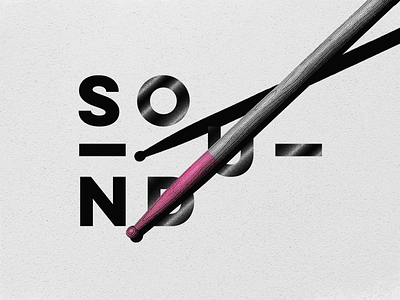 Sound drums illustration music pink poster sticks type typography