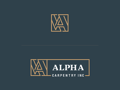 Alpha Carpentry Logo alpha branding carpentry construction design identity logo logotype typeface