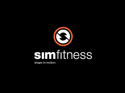 SimFitness Logo fit fitness gym health muay thai running shape in motion simfitness
