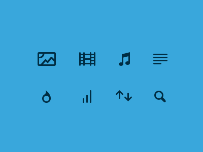 Filter Icons hot icons image loop movie music photo pixel play search sound text trending vote