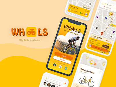 WHeeLS (Bike Rental Mobile App) | UI/UX Design app bike bike rental bike sharing design interface mobile ui uiux user experience user interface ux