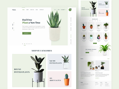 Planty design landing page plant ui plant ui design plant website ui ui design ux web design