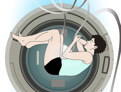 Gravity 2003, womb scene illustration illustrator vector